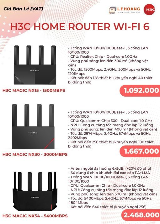 h3c router wifi 6