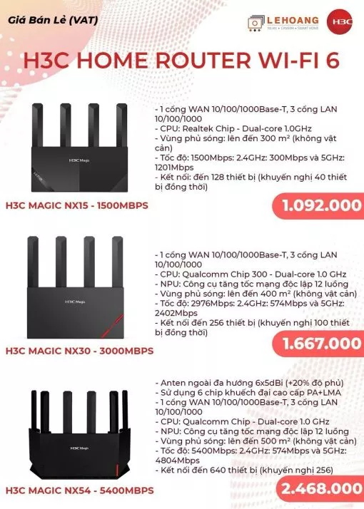 h3c router wifi 6